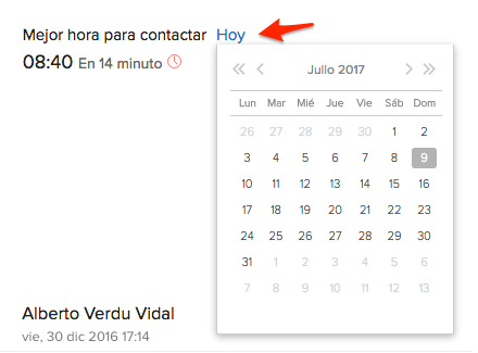 mejor hora contactar ficha contacto fechas futuras